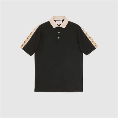 gucci reflective polo|Gucci black piquet polo.